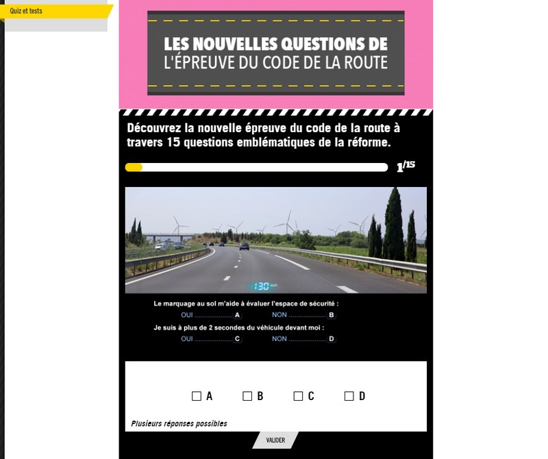 nouvelles questions code de la route