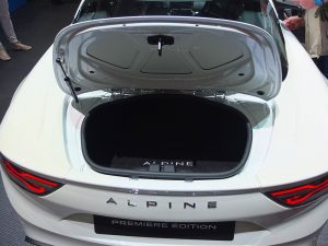 Coffre arrière de l'Alpine A110