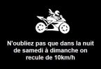 recule de 10km/h