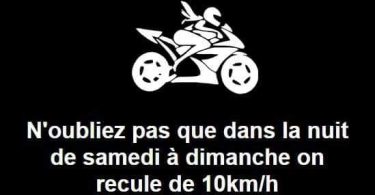 recule de 10km/h