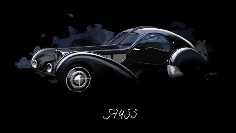 bugatti type 57sc voiture noire