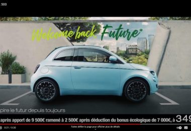 cas d'ecole : pub fiat 500e dicaprio