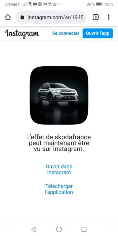 concours skoda #sijavaissu filtre instragam