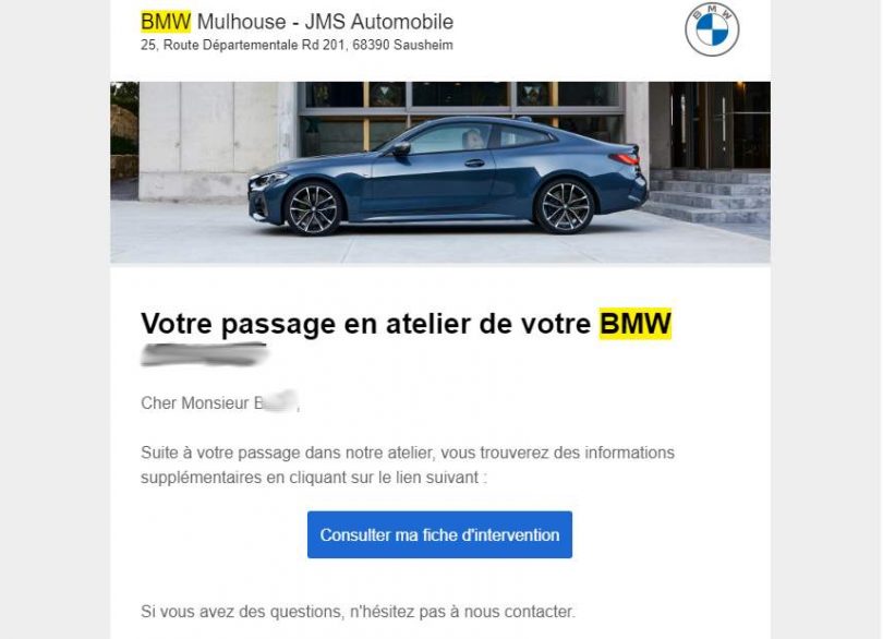 bmw dernier sav conccession mulhouse